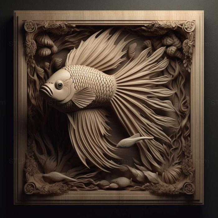 Nature and animals (Betta imbellis 1, NATURE_1157) 3D models for cnc
